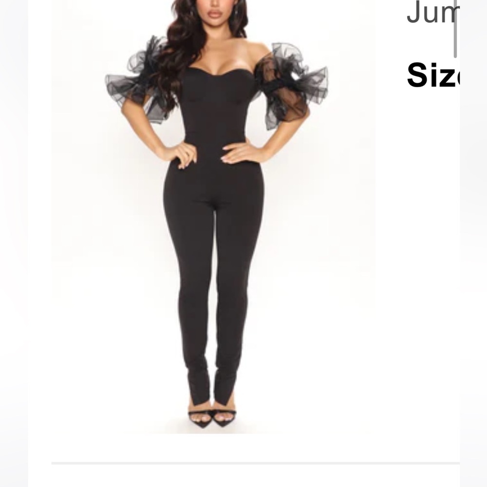 Fashion Nova Elegant Black Off-Shoulder Jumpsuit